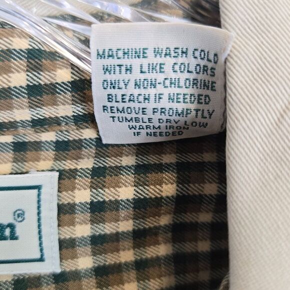 LL Bean Mens Khaki Button up Shirt Sz LG Work Wear - Picture 6 of 10